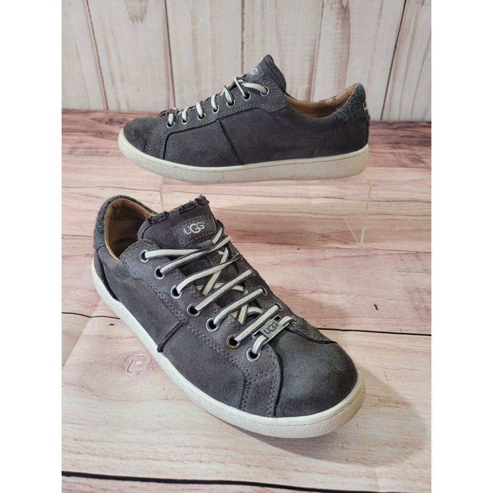 UGG Women's MILO Suede Lace Up Sneaker Shoe US Size 9 $110 Charcoal